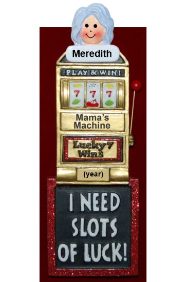 One-Armed Bandit Slot Machine Christmas Ornament Personalized by RussellRhodes.com