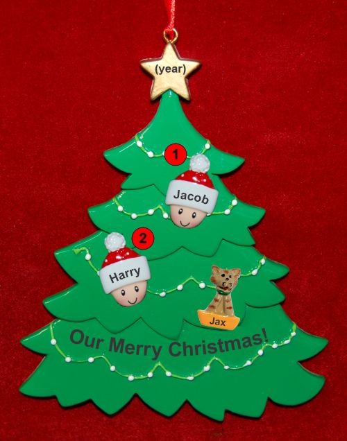 Lesbian Christmas Tree Ornament with Dogs, Cats, Pets Custom Add-ons Personalized FREE at PersonalizedOrnamentsMarket.com by Russell Rhodes