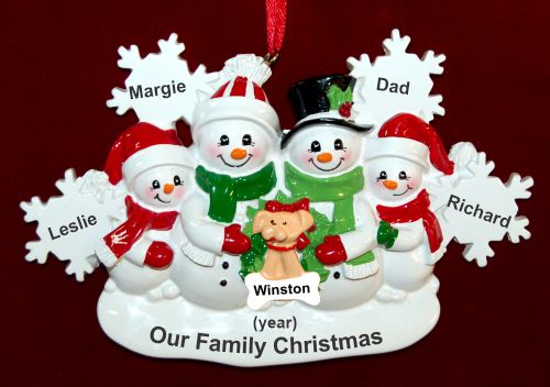 Single Dad Christmas Ornament 3 Kids with Pets White Xmas Personalized by RussellRhodes.com