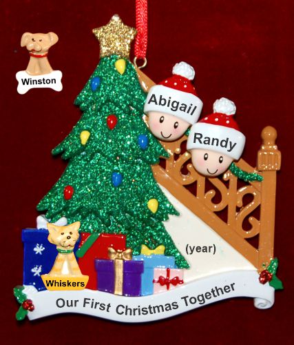 Our First Family Christmas Tree Christmas Ornament with 1 Dog, Cat, Pets Custom Add-on Personalized by RussellRhodes.com