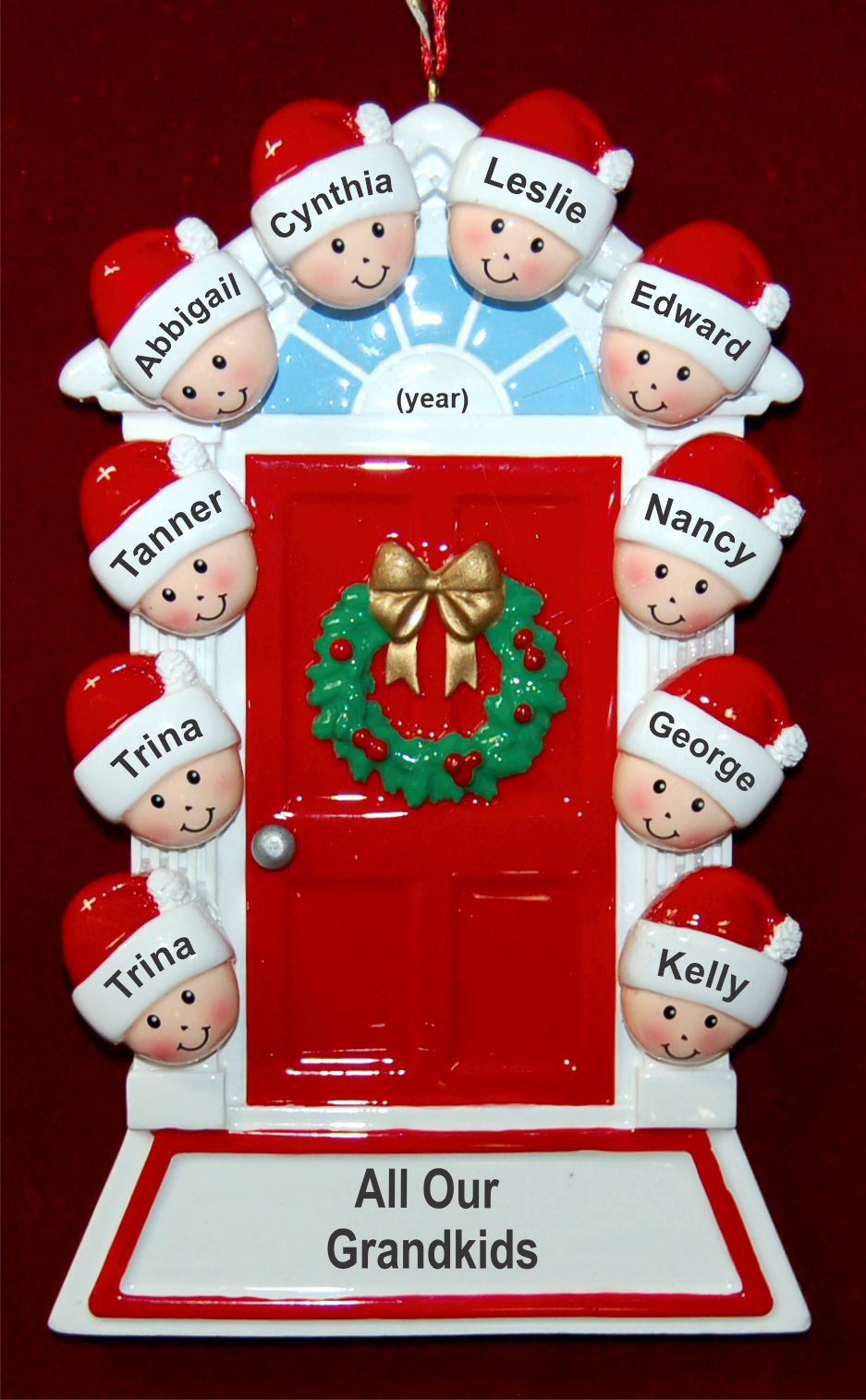 Family of 10 Christmas Ornament for 10 Personalized FREE at PersonalizedOrnamentsMarket.com by Russell Rhodes