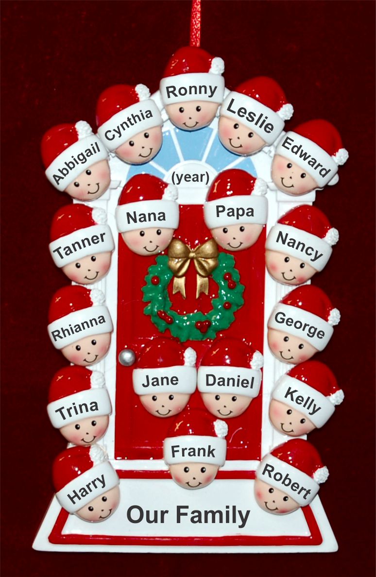 Family Christmas Ornament for 18 Personalized FREE at PersonalizedOrnamentsMarket.com by Russell Rhodes