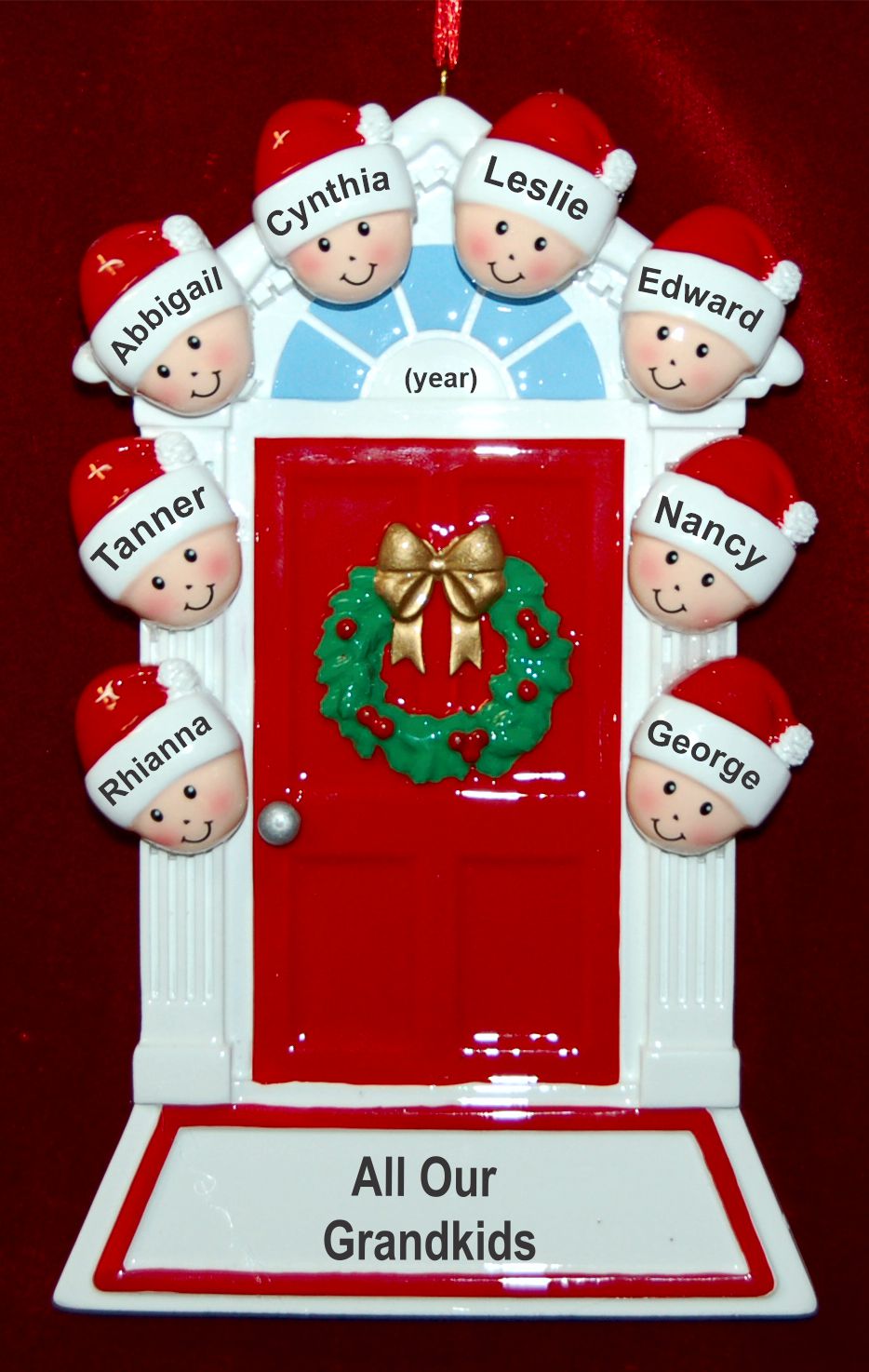 Family of 8 Christmas Ornament for 8 Personalized FREE at PersonalizedOrnamentsMarket.com by Russell Rhodes