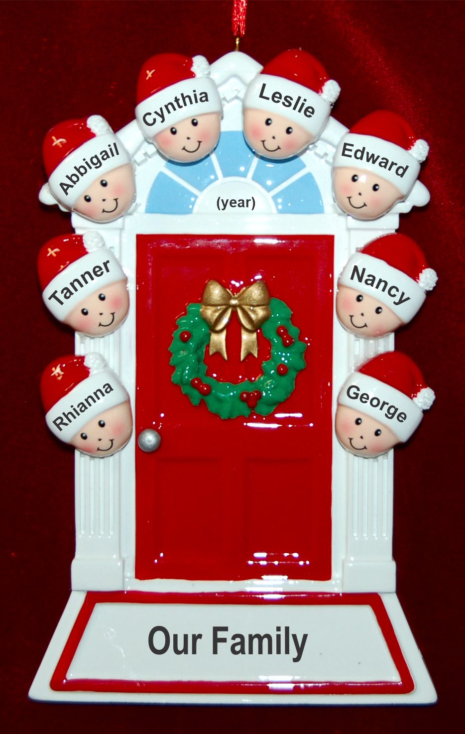 Family of 8 Christmas Ornament Personalized FREE at PersonalizedOrnamentsMarket.com by Russell Rhodes