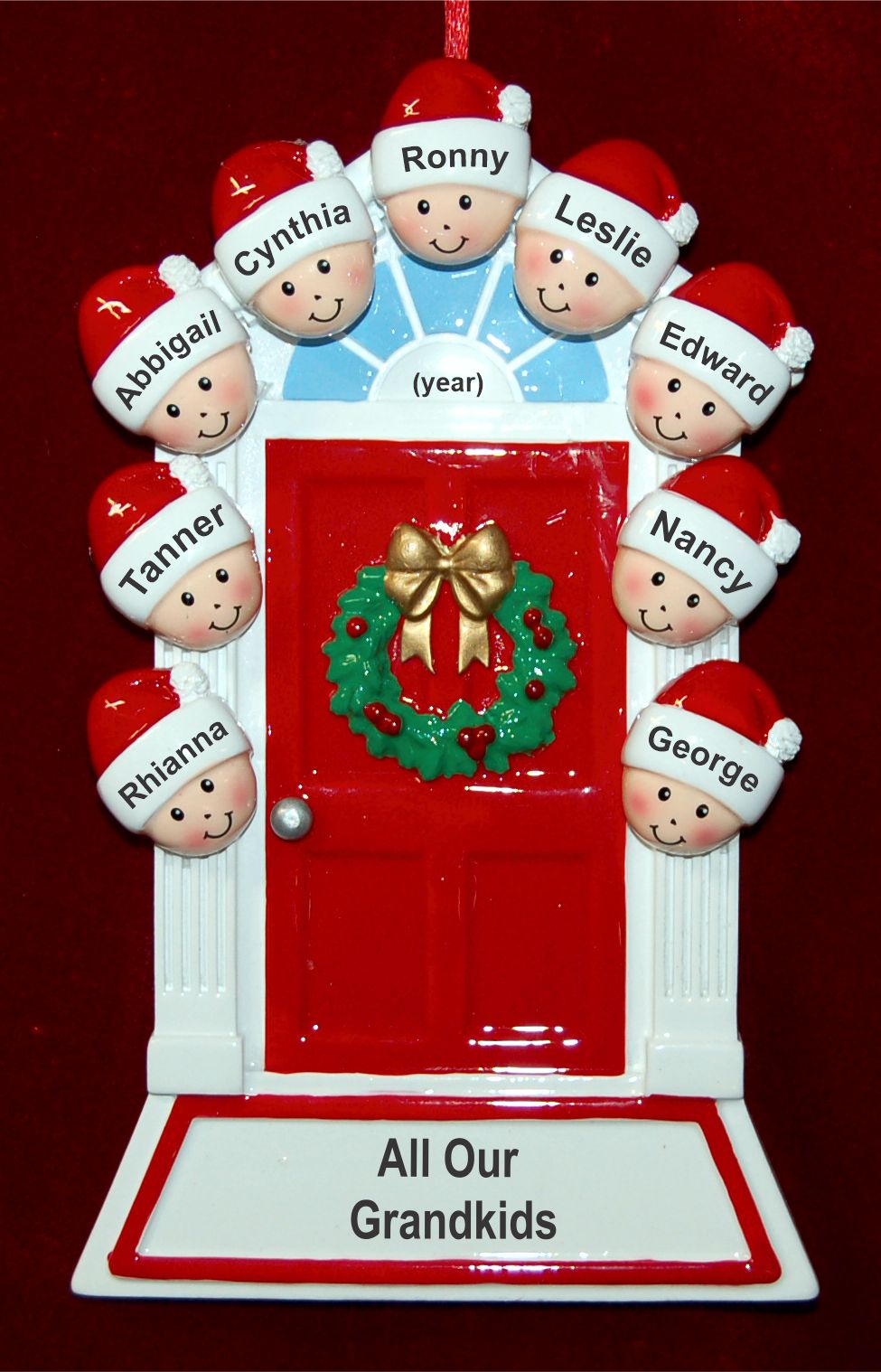 Family of 9 Christmas Ornament for 9 Personalized FREE at PersonalizedOrnamentsMarket.com by Russell Rhodes
