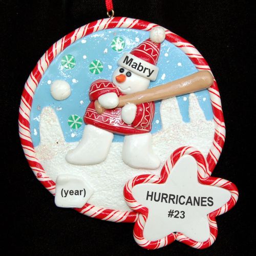 Snowy Fun Baseball Christmas Ornament Personalized by RussellRhodes.com