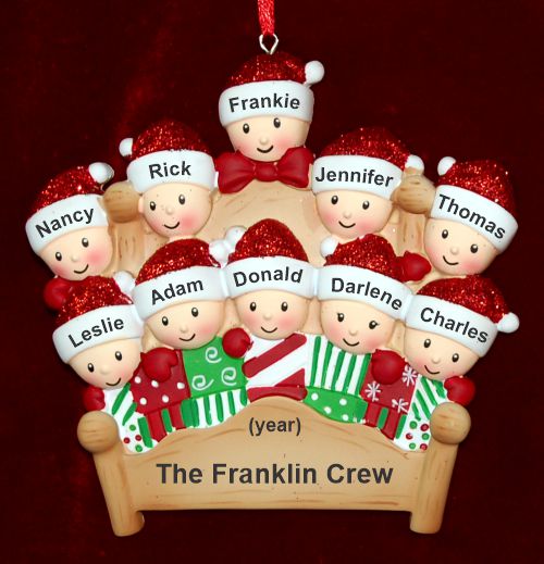 Family Christmas Ornament 4-Poster Fun for 10 Personalized by RussellRhodes.com