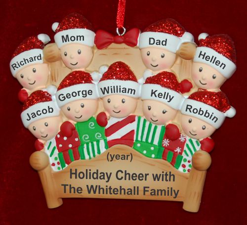 Family Christmas Ornament 4-Poster Fun for 9 Personalized by RussellRhodes.com