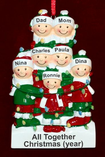 Family Christmas Ornament Holiday Lights for 7 Personalized by RussellRhodes.com