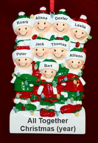 Family Christmas Ornament Holiday Lights for 9 Personalized by RussellRhodes.com