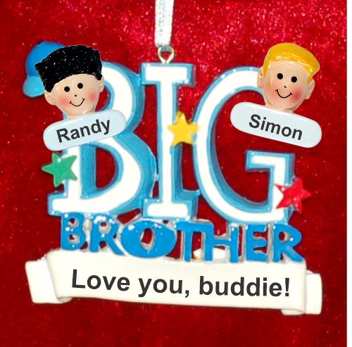 Big Brother Ornament with Custom Face Add-ons Personalized by RussellRhodes.com