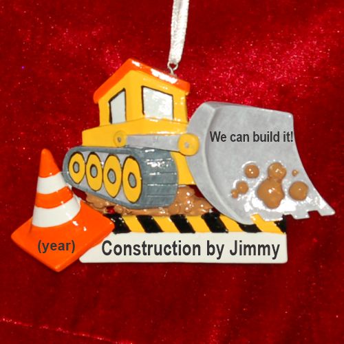 Can We Build It! Construction Christmas Ornament Personalized by RussellRhodes.com