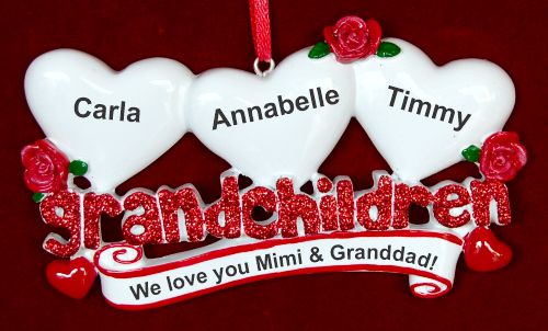 From 3 Grandkids to Grandparents Christmas Ornament Personalized by RussellRhodes.com