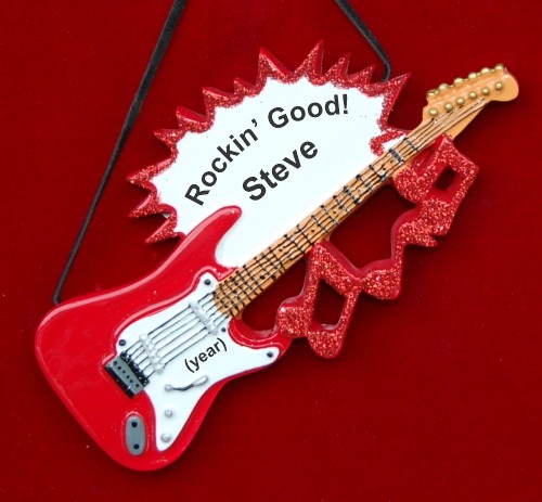 Electrifying Electric Guitar Christmas Ornament Personalized by RussellRhodes.com