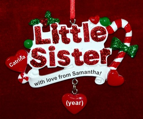 My Cool Little Sister Christmas Ornament Personalized by RussellRhodes.com