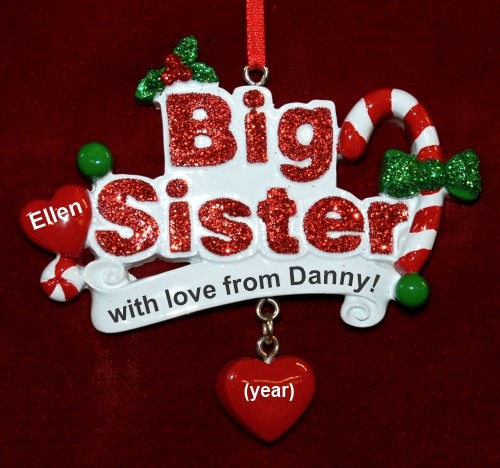 My Cool Big Sister Christmas Ornament Personalized by RussellRhodes.com