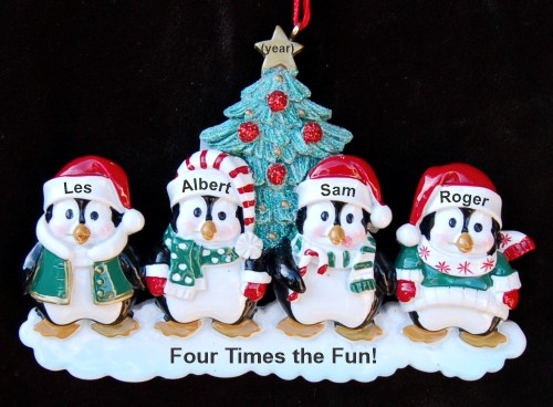 Grandparents Christmas Ornament Winter Penguins 4 Grandkids Personalized by RussellRhodes.com