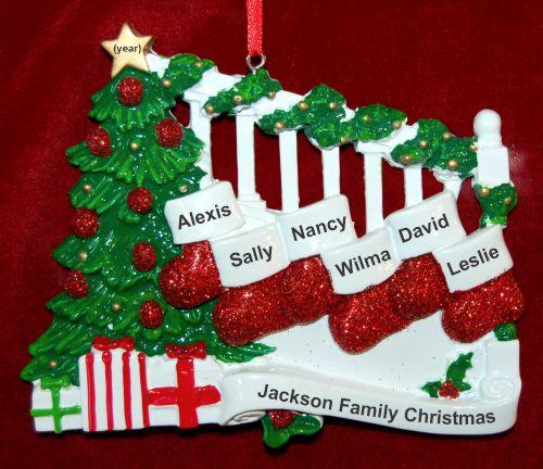 Family Christmas Ornament Holiday Banister for 6 Personalized by RussellRhodes.com