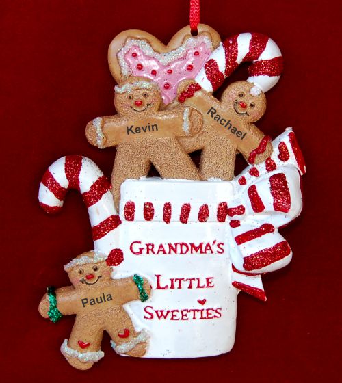 Grandparents Christmas Ornament 3 Sweet Grandkids Personalized FREE at PersonalizedOrnamentsMarket.com by Russell Rhodes