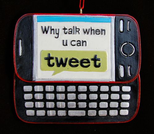 Tweeting Christmas Ornament Black Personalized by RussellRhodes.com