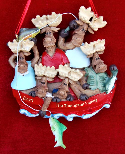 Family Christmas Ornament for 5 Moose on the Lake Personalized by RussellRhodes.com