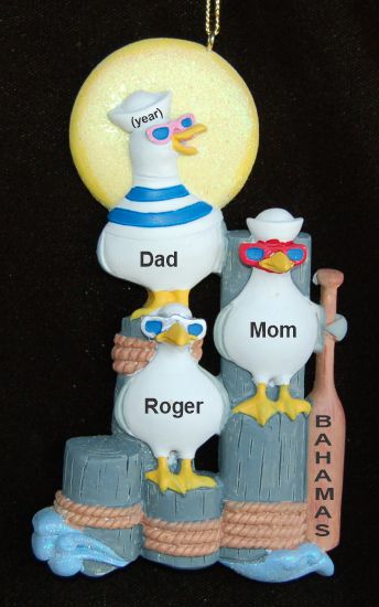 Family Christmas Ornament 3 Seagulls Personalized by RussellRhodes.com