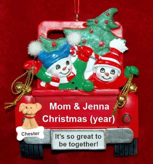 Single Mom Christmas Ornament We Got the Tree! 1 Child with Dogs, Cats, Pets Custom Add-ons Personalized by RussellRhodes.com