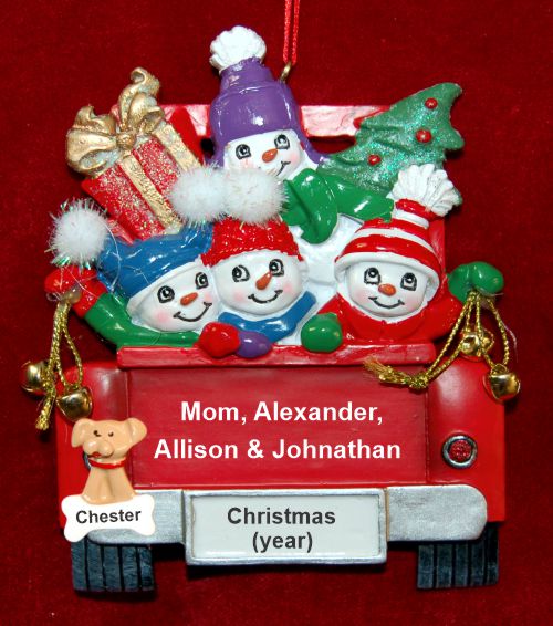 Single Mom Christmas Ornament We Got the Tree! 3 Kids with Dogs, Cats, Pets Custom Add-ons Personalized by RussellRhodes.com