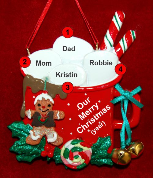 Family Christmas Ornament Cocoa in the Morning for 4 Personalized by RussellRhodes.com