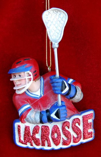 Lacrosse Christmas Ornament Male Personalized by RussellRhodes.com