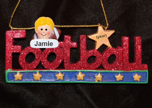 Football Ornament for Boy or Girl Personalized by RussellRhodes.com