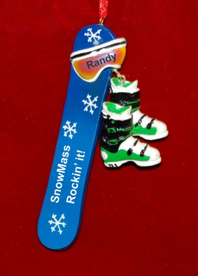 Snowboard Christmas Ornament Personalized by RussellRhodes.com