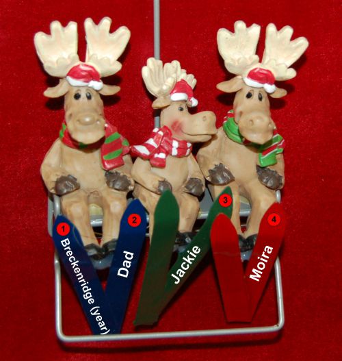 Single Dad Family Christmas Ornament Ski Lift 2 Children Personalized by RussellRhodes.com