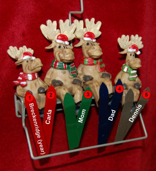 Snow Skiing Christmas Ornament Ski Lift for 4 Personalized FREE at PersonalizedOrnamentsMarket.com by Russell Rhodes