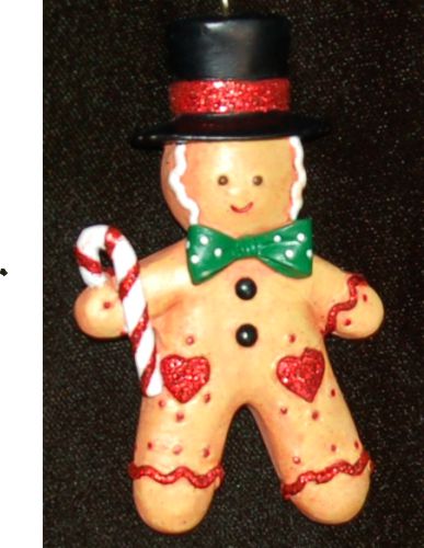 Gingerbread Boy Christmas Ornament Personalized FREE at PersonalizedOrnamentsMarket.com by Russell Rhodes