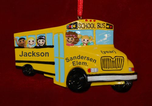 School Bus Christmas Ornament Personalized by RussellRhodes.com