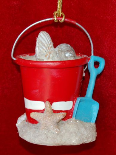 Sand Pail Beach Memories Christmas Ornament Personalized by RussellRhodes.com