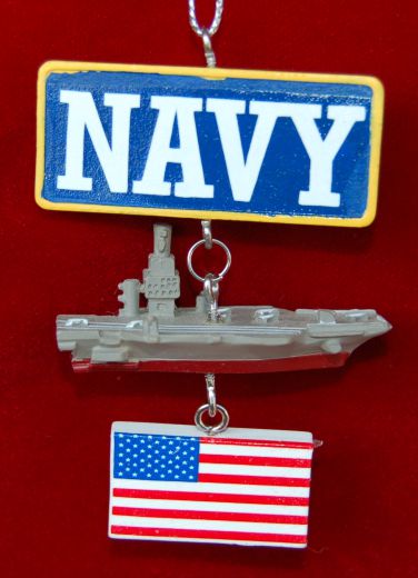 Navy Christmas Ornament Personalized by RussellRhodes.com