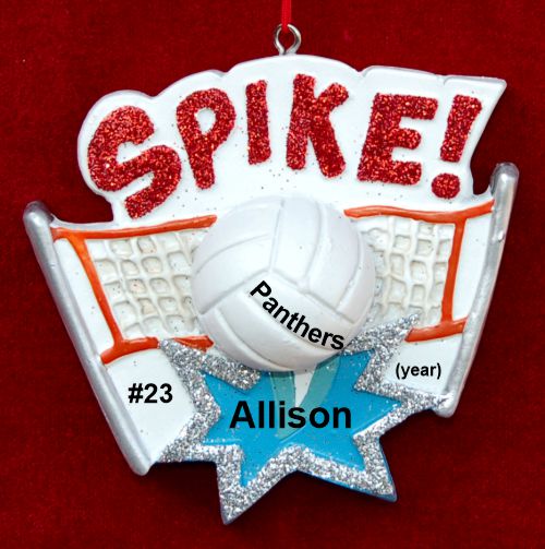 Volleyball Christmas Ornament Ready to Spike Personalized by RussellRhodes.com