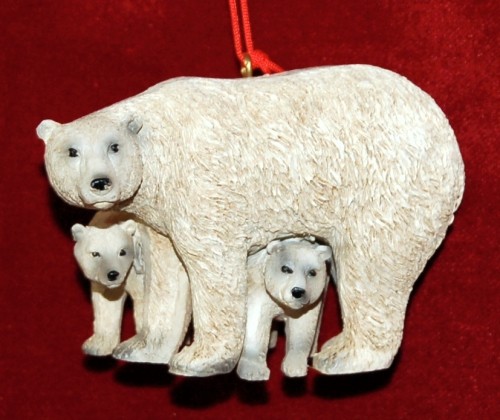 Polar Bear Christmas Ornament Personalized FREE at PersonalizedOrnamentsMarket.com by Russell Rhodes