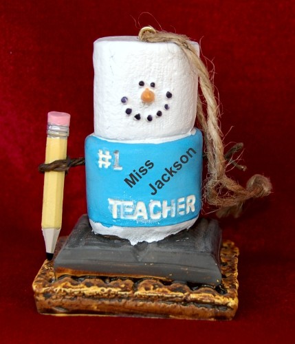 S'Mores #1 Teacher Christmas Ornament Personalized FREE at PersonalizedOrnamentsMarket.com by Russell Rhodes