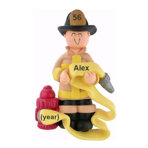 Fireman or Firefighter Christmas Ornament Personalized FREE at PersonalizedOrnamentsMarket.com by Russell Rhodes