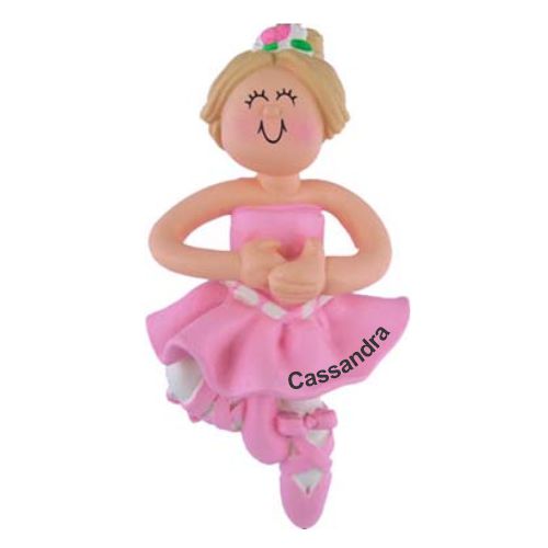 Ballerina Christmas Ornament Blond Female Personalized by RussellRhodes.com