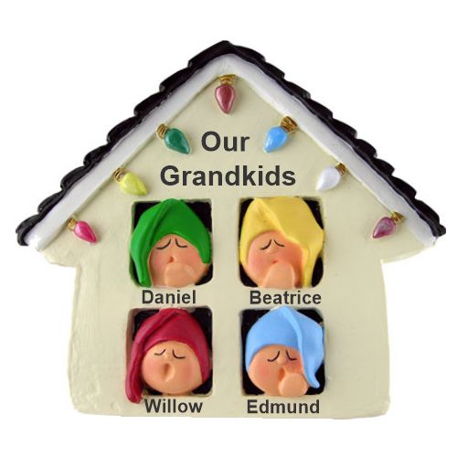 Ornament for Grandparents Christmas Ornament Early Xmas Morning 4 Grandkids Personalized FREE at PersonalizedOrnamentsMarket.com by Russell Rhodes