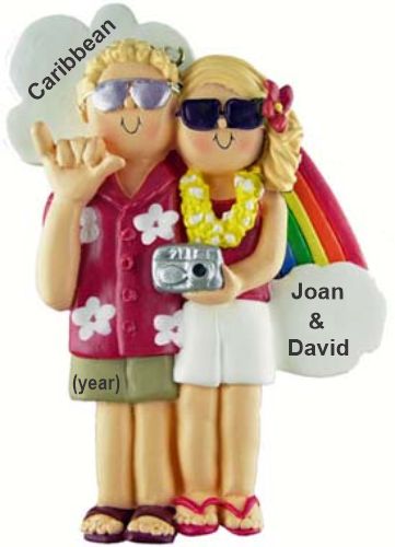 Wedding Christmas Ornament Honeymoon Couple Both Blond Personalized by RussellRhodes.com