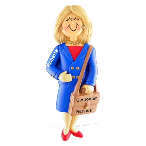 First Job Ornament Blond Female Personalized by RussellRhodes.com