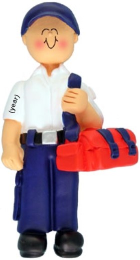 EMT Christmas Ornament Male Personalized FREE at PersonalizedOrnamentsMarket.com by Russell Rhodes