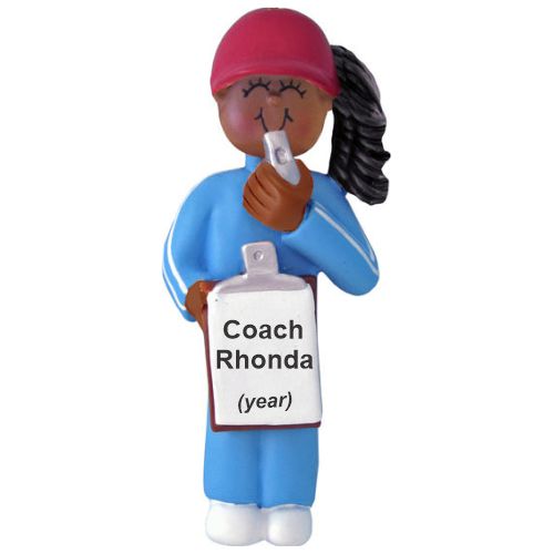 Coach Christmas Ornament African American Female Personalized by RussellRhodes.com