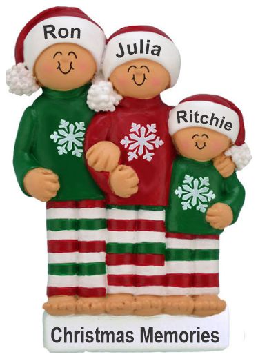 Grandparents Christmas Ornament Comfy Pajamas 3 Grandkids Personalized by RussellRhodes.com