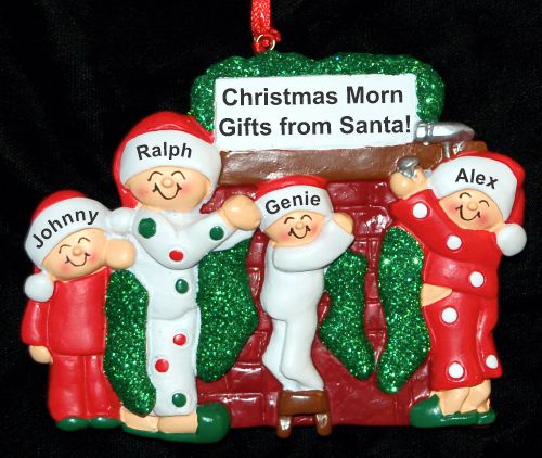 Family Christmas Ornament Winter Morn for 4 Just the Kids Personalized FREE at PersonalizedOrnamentsMarket.com by Russell Rhodes